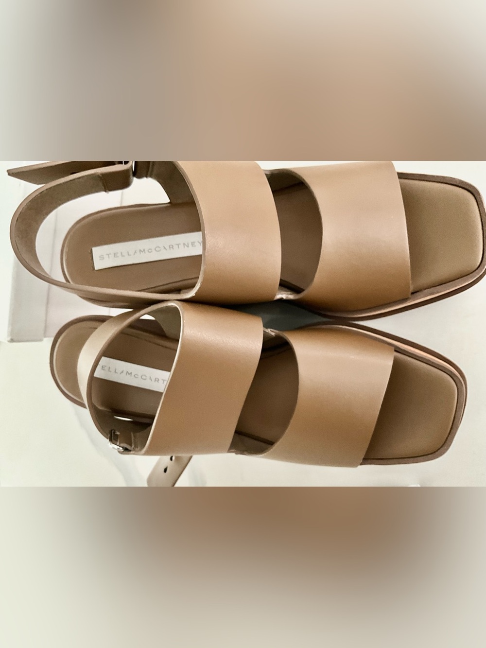 Stella McCartney Sneak Elyse Platform Sandals Hazelnut Cork Wedge - Picture 6 of 7